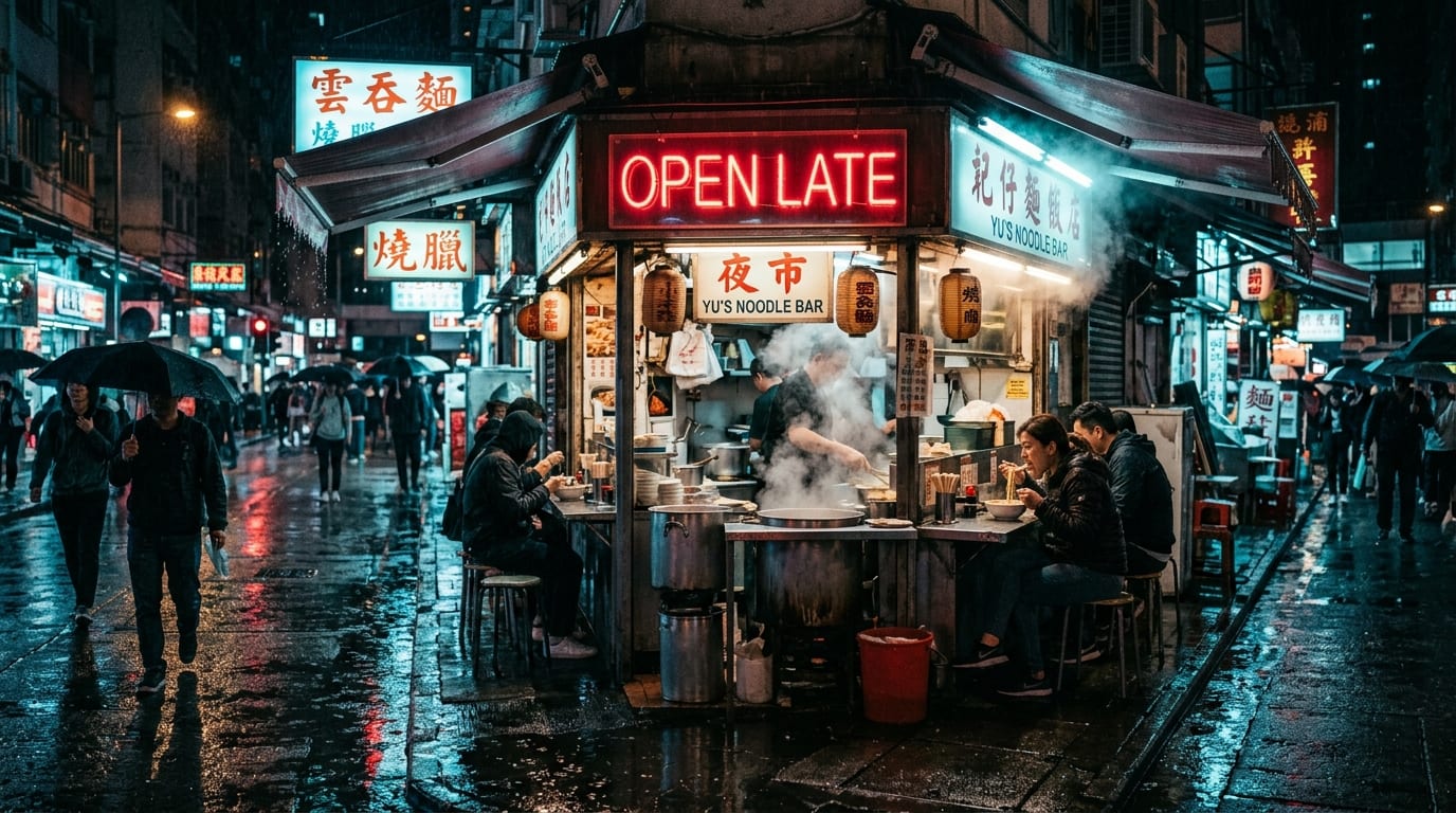 Rainy noodle bar