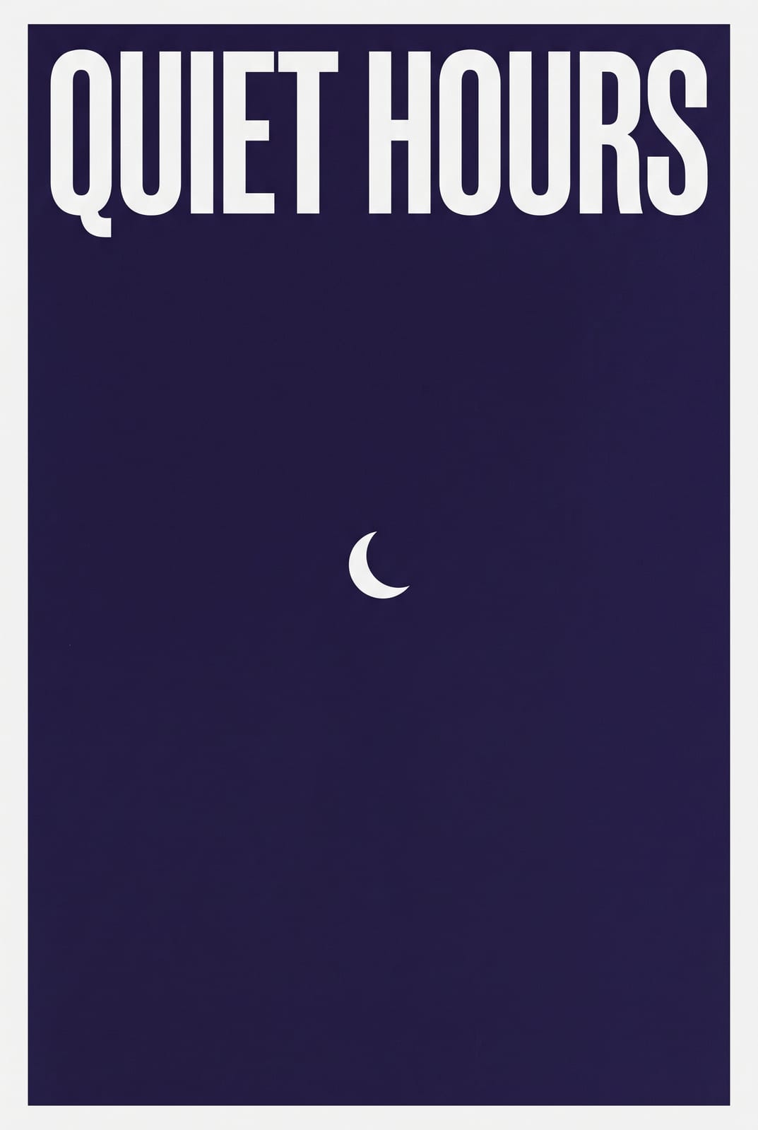 Poster with the headline QUIET HOURS generated by Nano Banana Pro